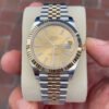 Rolex datejust gold silver gold dial metal watch