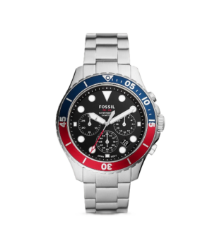 Fossil Fb 03 Silver Red Metal Watch