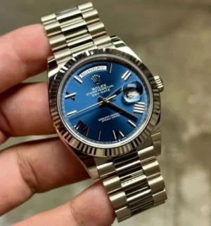 ROLEX DAY DATE (SILVER BLUE) with ( OG KIT )
