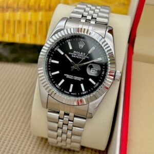 Rolex Datejust Silver Black Dial Metal Watch with ( OG KIT )