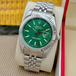 Rolex Datejust Silver Green Metal Watch with ( OG KIT )