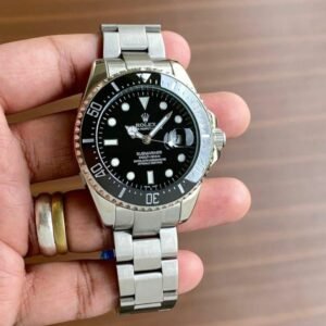 Rolex Submariner Silver Black Metal Watch with ( OG KIT )