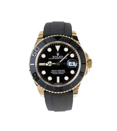 ROLEX YACHT MASTER OYSTER FLEX (GOLD BLACK) with ( OG KIT )