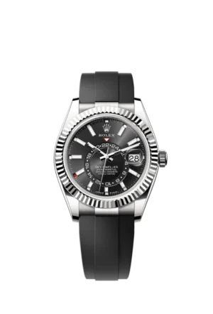 ROLEX SKY DWELLER OYSTERFLEX (SILVER BLACK) with ( OG KIT )